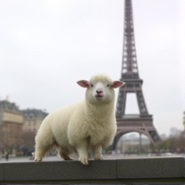 (Justine the White Sheep in Paris)-Alain-AI-singing