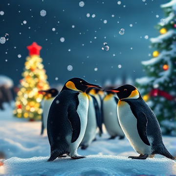 Penguins on Christmas Eve-Judith-AI-singing