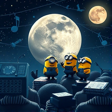 Don Heriberto and the Minions in the Moon-maximo-AI-singing