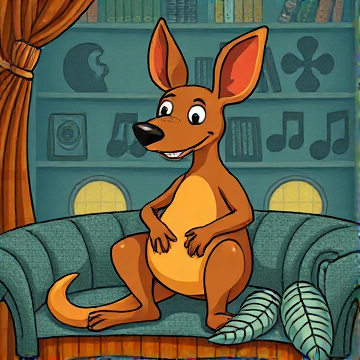 Rufus the Couch Kangaroo-nopdauron-AI-singing