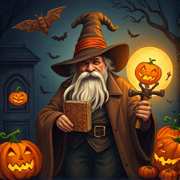 Grandfather Pumpkin: THE GIFT GIVING WIZARD OF HALLOWEEN-johnny1985e67-AI-singing